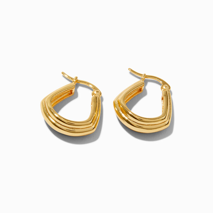 C LUXE by Claire's 18k Yellow Gold Plated Fancy 12MM Hoop Earrings