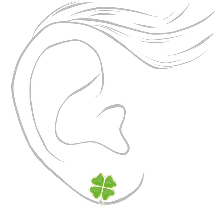 Silver Lucky Stud Earrings - 3 Pack,
