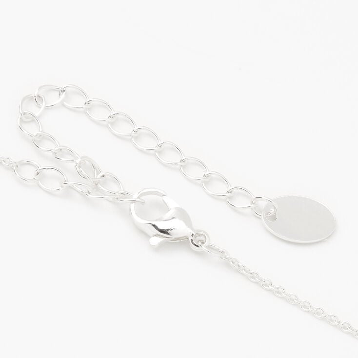 Silver Rhinestone Key Pendant Necklace,