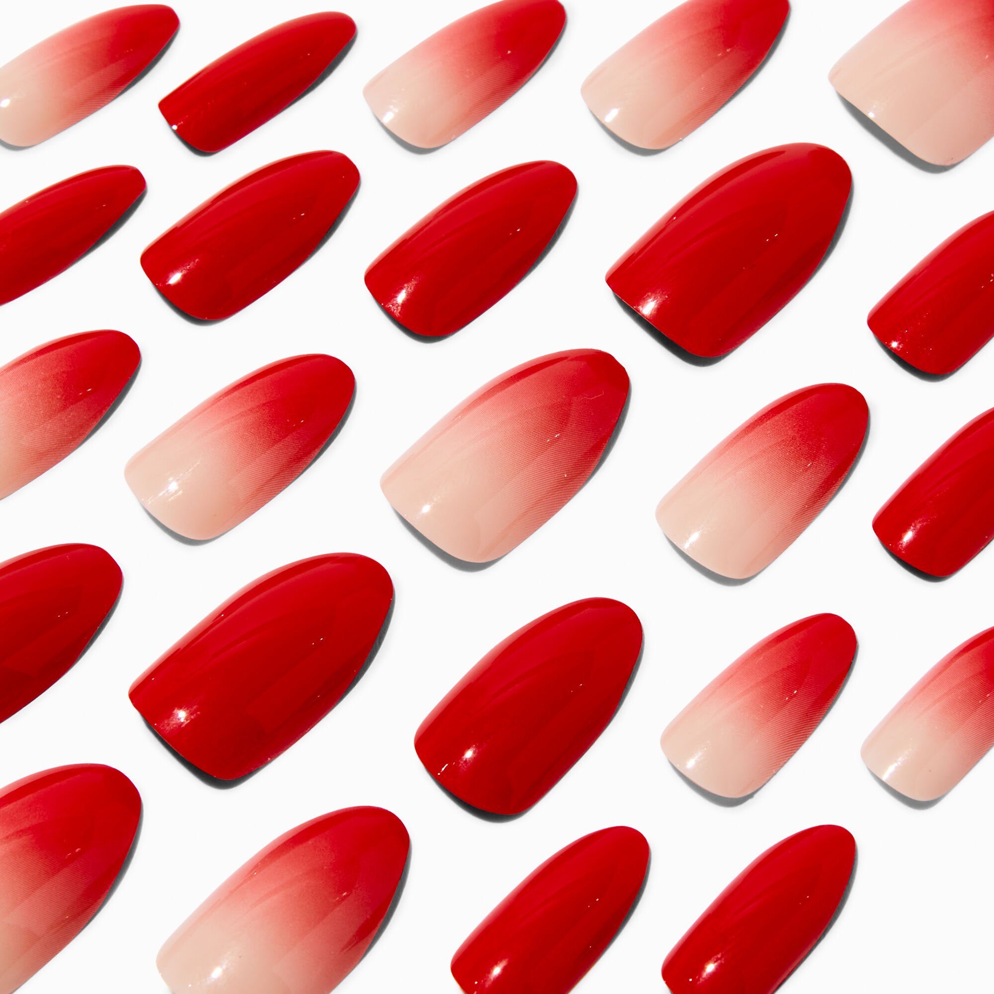 View Claires Ombre Stiletto Vegan Faux Nail Set 24 Pack Red information