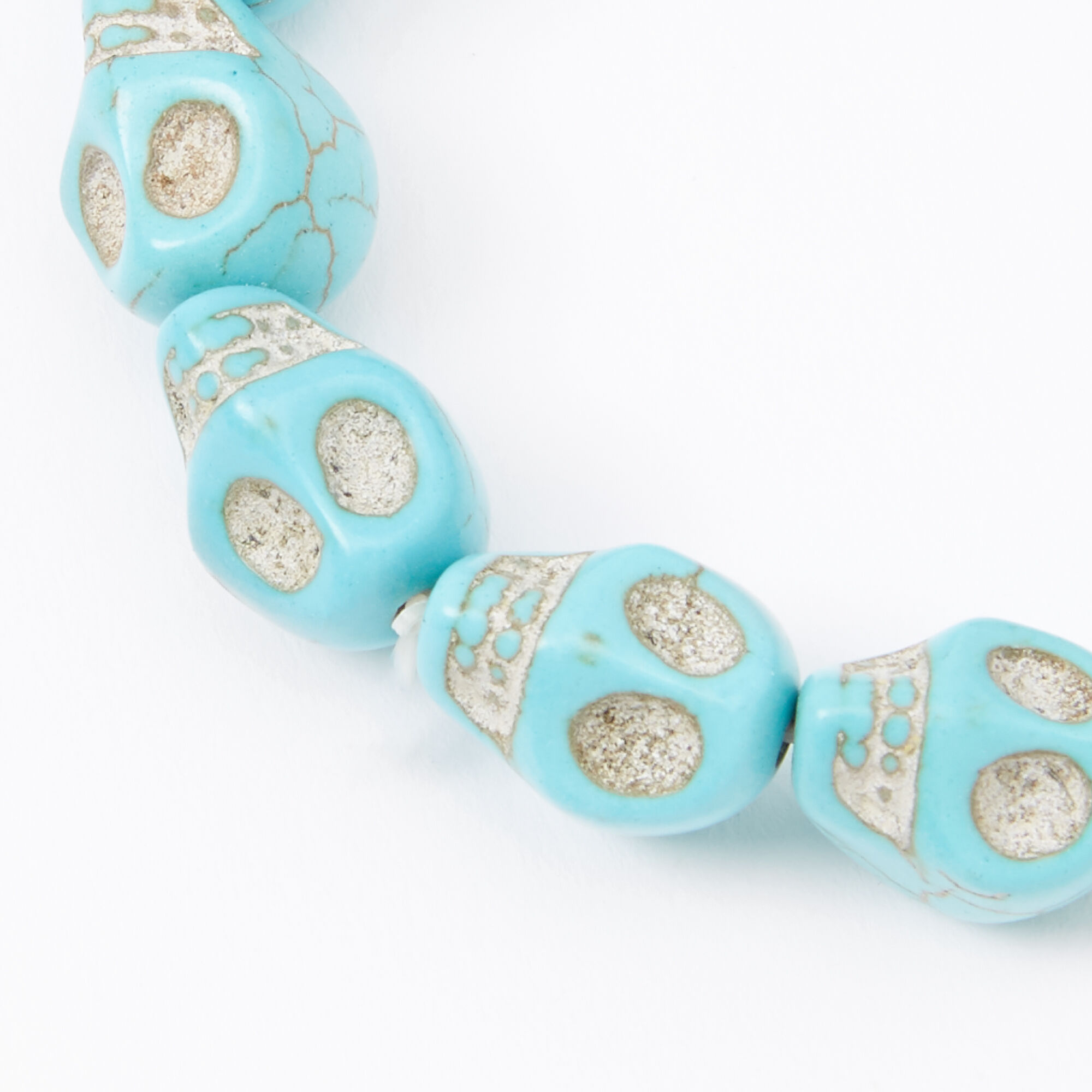 Skull Stretch Bracelet - Turquoise,