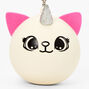 Pink &amp; White Caticorn Stress Ball Keyring,