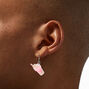 Pink Glow in the Dark 0.5&quot; Gummy Bear Drink Drop Earrings,