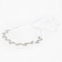 Silver Faux Rhinestone Leaf Headwrap,