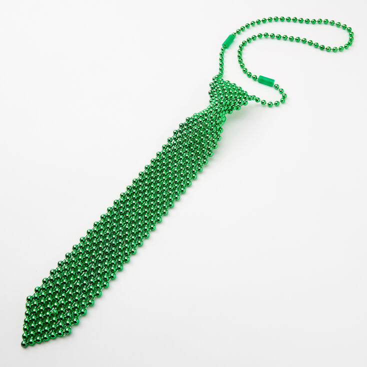 Tie Beaded Necklace - Green,