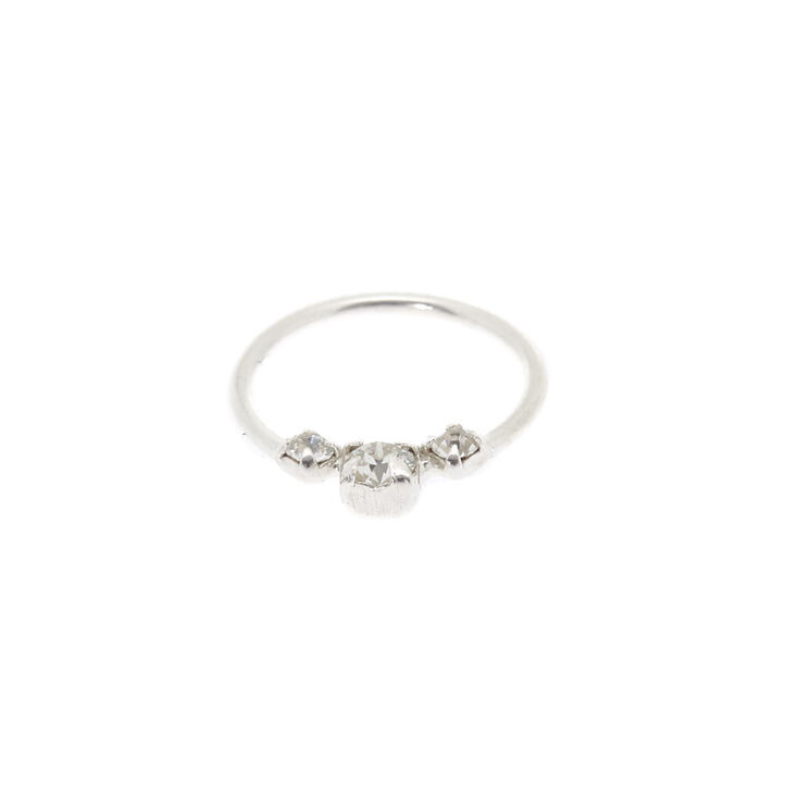 Anneaux couleur argent&eacute; et clou piercing cartilage - Lot de 3,