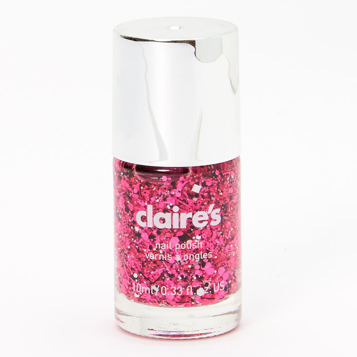 Glitter Nail Polish - Pink Splat,