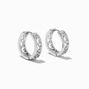 Silver-tone 20MM Filigree Clicker Hoop Earrings,