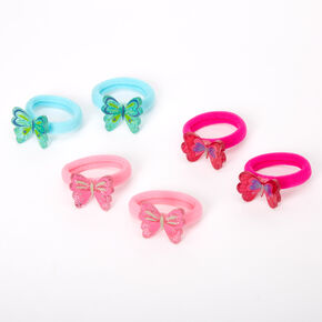 Claire&#39;s Club Glitter Butterfly Hair Bobbles - 6 Pack,