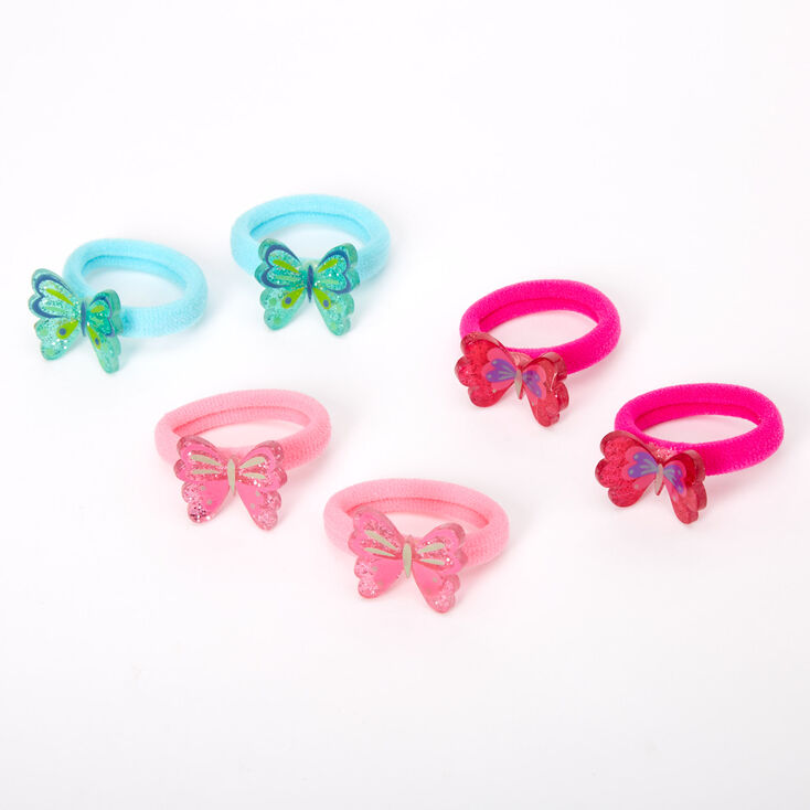 Claire&#39;s Club Glitter Butterfly Hair Ties - 6 Pack,