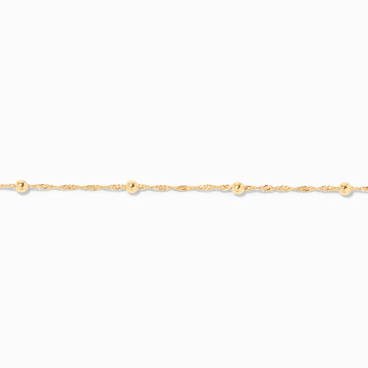 C LUXE by Claire&#39;s 18k Yellow Gold Plated Beaded Chain Anklet,