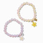 Bracelets &eacute;lastiques marguerite &agrave; paillettes best friends - Lot de 2,