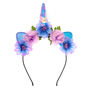 Unicorn Flower Cat Ears Headband - Purple,