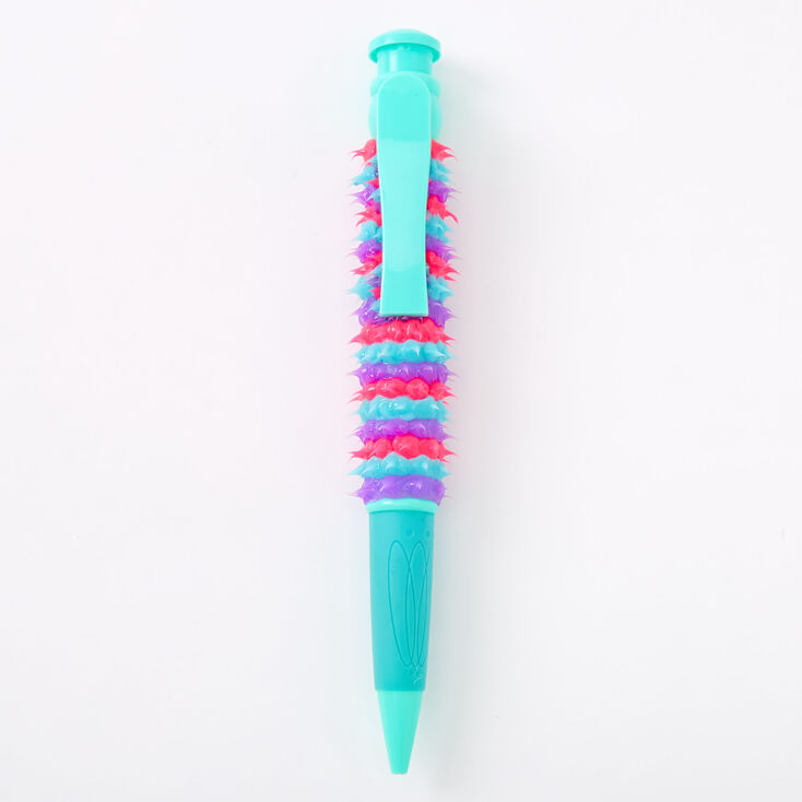 Claire's Grand stylo rave en silicone à pics - Bleu