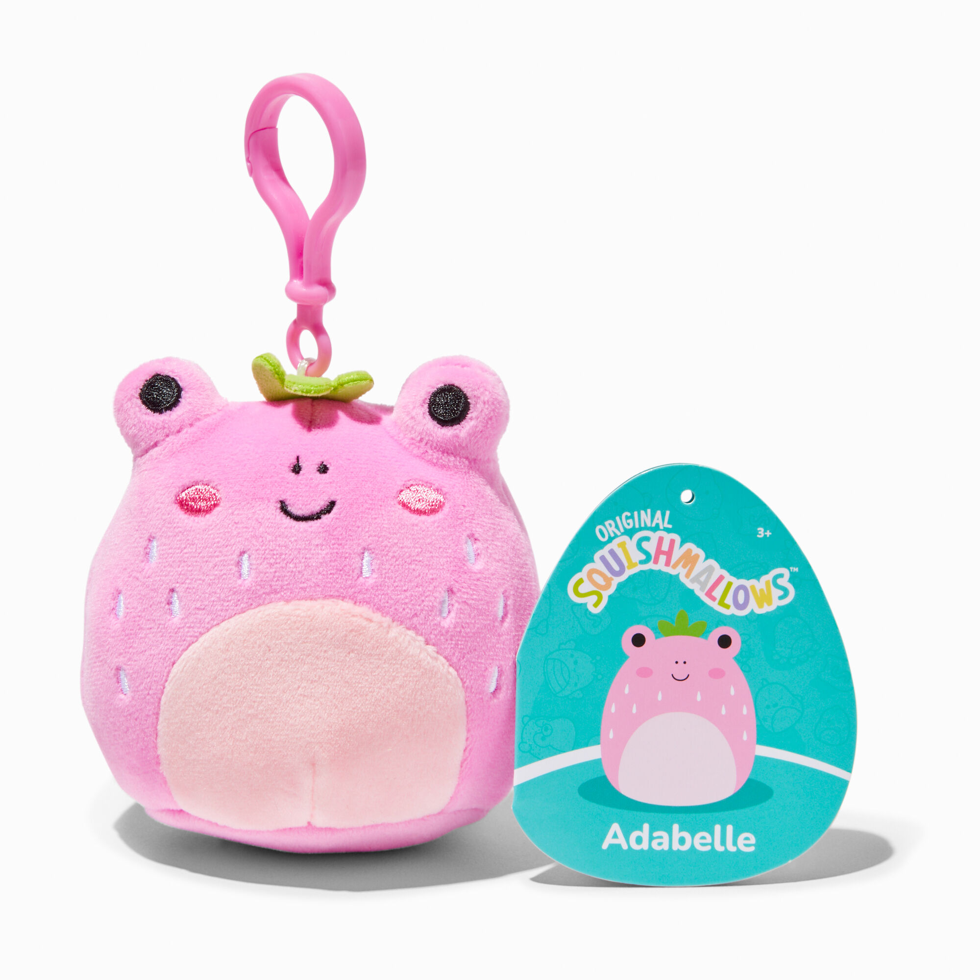 Squishmallows™ 3.5 Adabelle the Strawberry Frog Plush Bag Clip