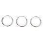 Sterling Silver 22G Cartilage Snap Hoop Earrings - 3 Pack,