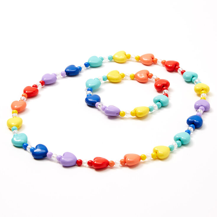 Claire's Parure de bijoux avec cœurs arc-en-ciel Claire's Club - Lot de 2