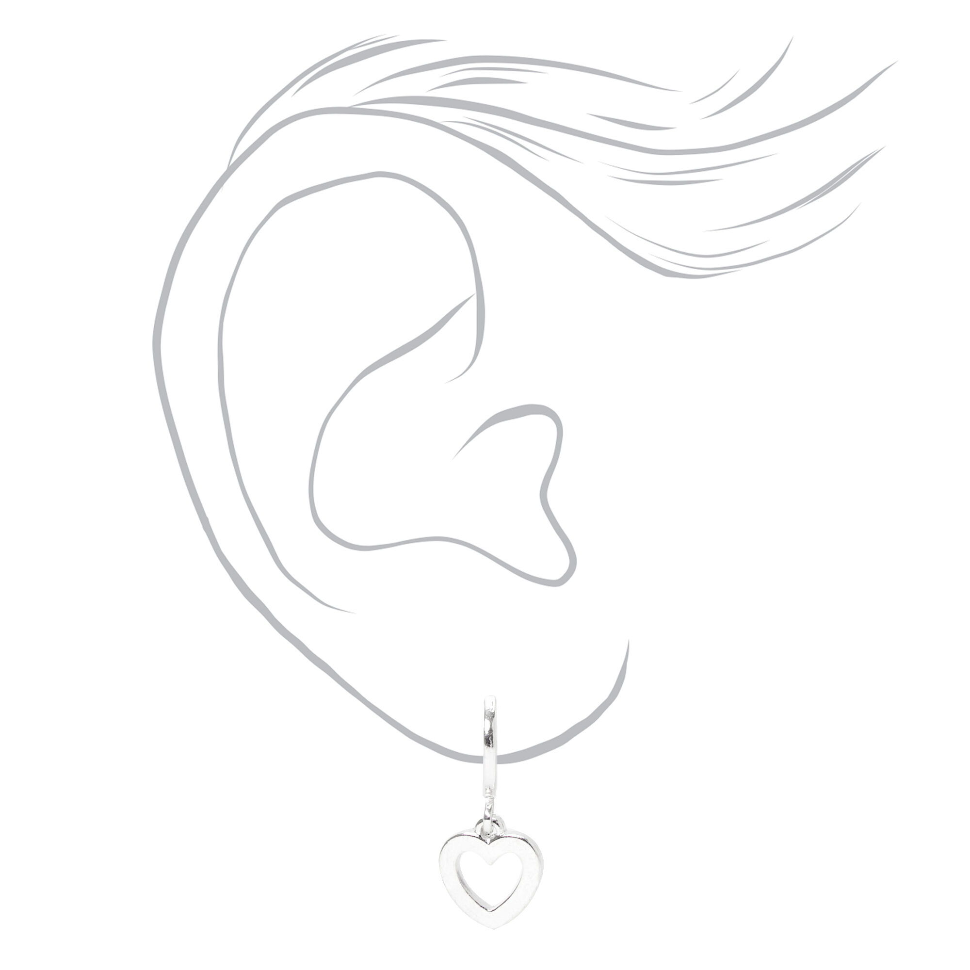 Claire's heart hoop earrings top