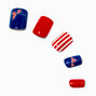 Stars &amp; Stripes Butterfly Square Press On Faux Nail Set - 24 Pack,