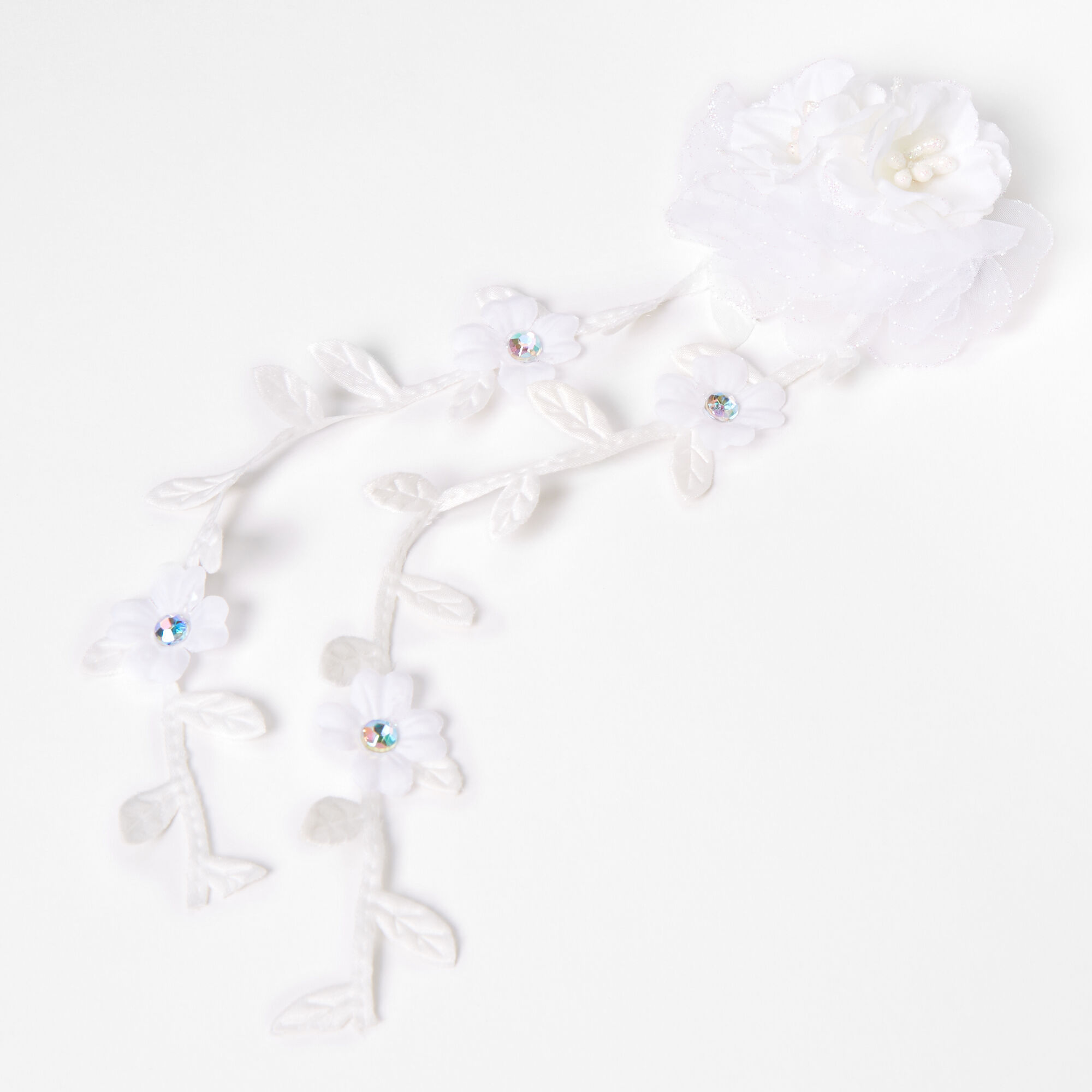 Claire's Club Faux Flower Hair Clip - White,
