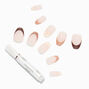 Monochromatic Nude French Tip Coffin Vegan Faux Nail Set &#40;24 Pack&#41;,