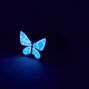 Silver Glow In The Dark Butterfly Ring - Pink,