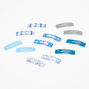Solid Tie Dye Square Snap Hair Clips - Blue, 12 Pack,