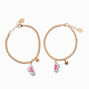 Best Friends Gold-tone Split Flower Charm Bracelets - 2 Pack,