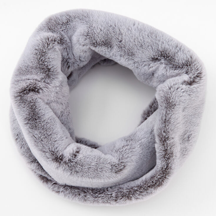 Claire's Écharpe infinie en fausse fourrure - Gris