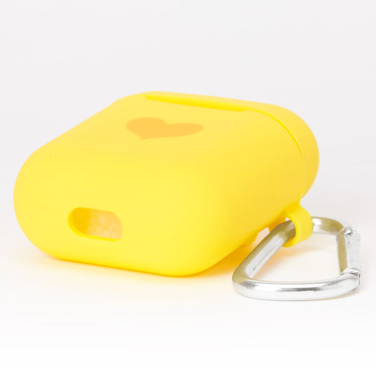 Yellow Heart Silicone Earbud Case Cover - Compatible With Apple Airpods,