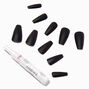 Matte Black Squareletto Vegan Faux Nail Set - 24 Pack,