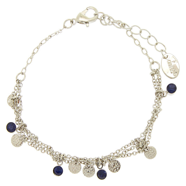 Silver Filigree Stone Chain Bracelet,