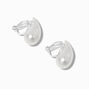 Boucles d&#39;oreilles &agrave; clip haricot perle d&#39;imitation blanches,