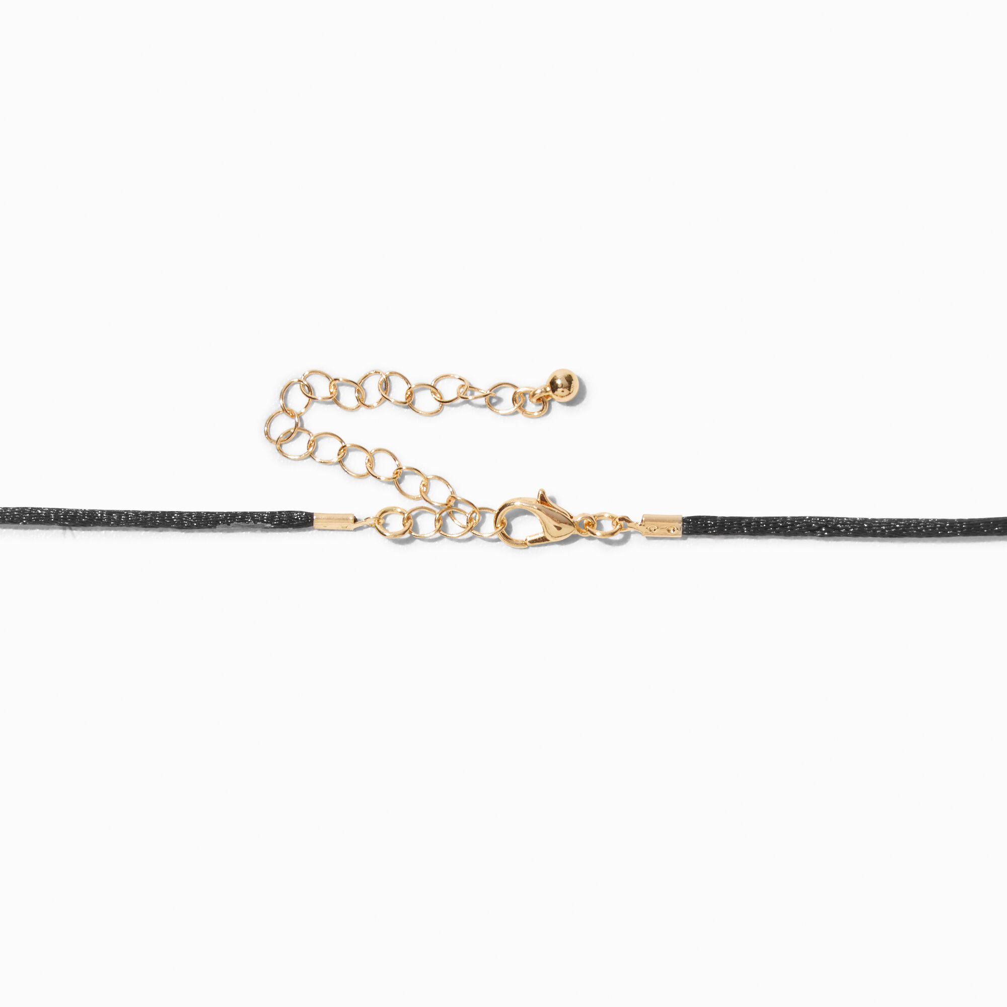 Gold-tone Diamond Shape Cord Choker Necklace,