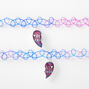 Best Friends Purple &amp; Blue Heart Tattoo Choker Necklaces - 2 Pack,