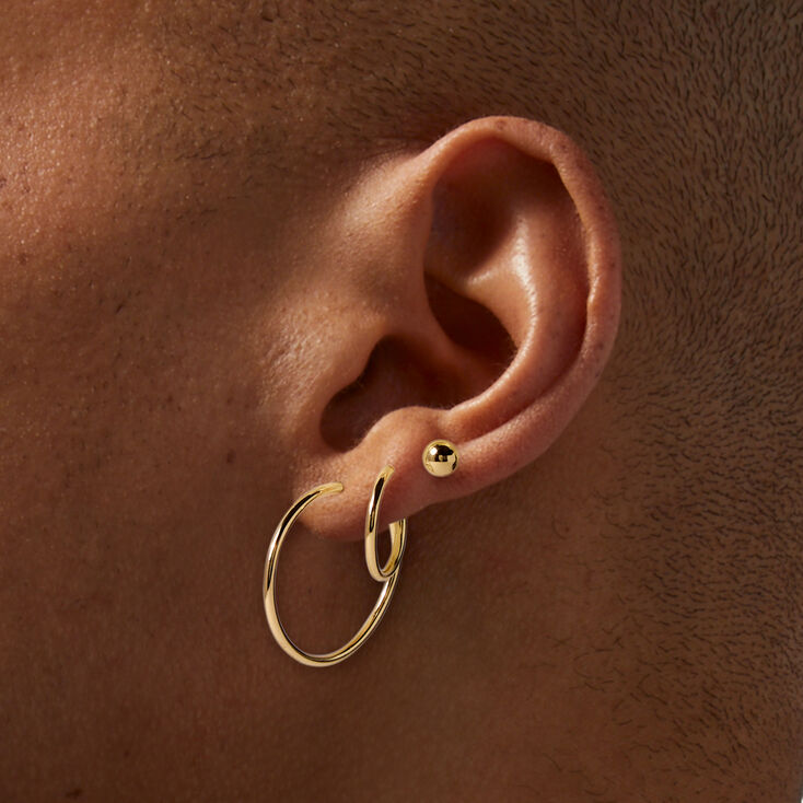 Gold-tone Graduated Earring Stackables Set - 6 Pack,