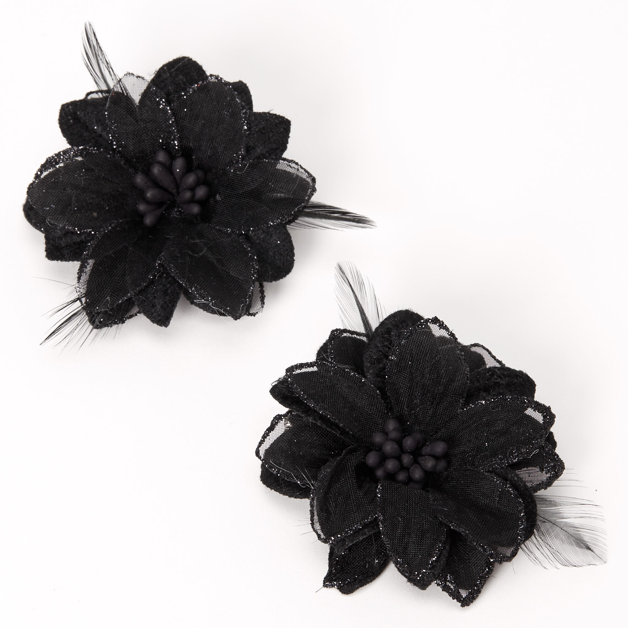 Black flower hair piece sale
