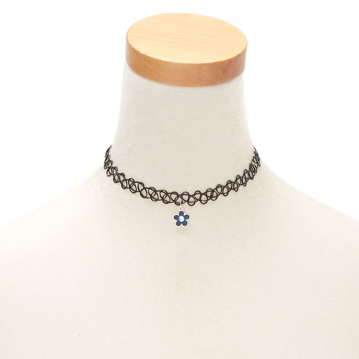 Mood Flower Tattoo Choker Necklace,