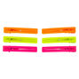 Rectangle Matte Neon Hair Clips - 6 Pack,