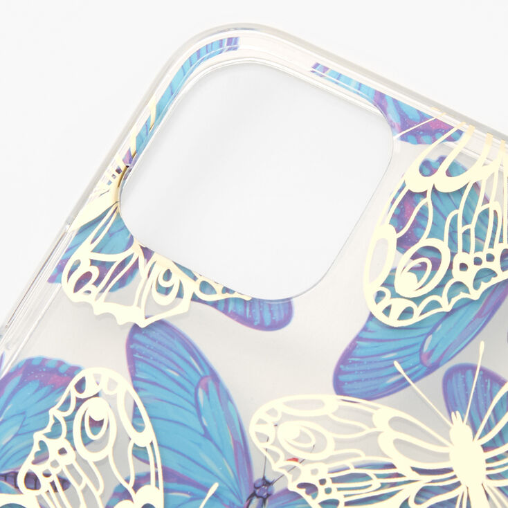 Blue Butterfly Protective Phone Case - Fits iPhone 12/12 Pro,