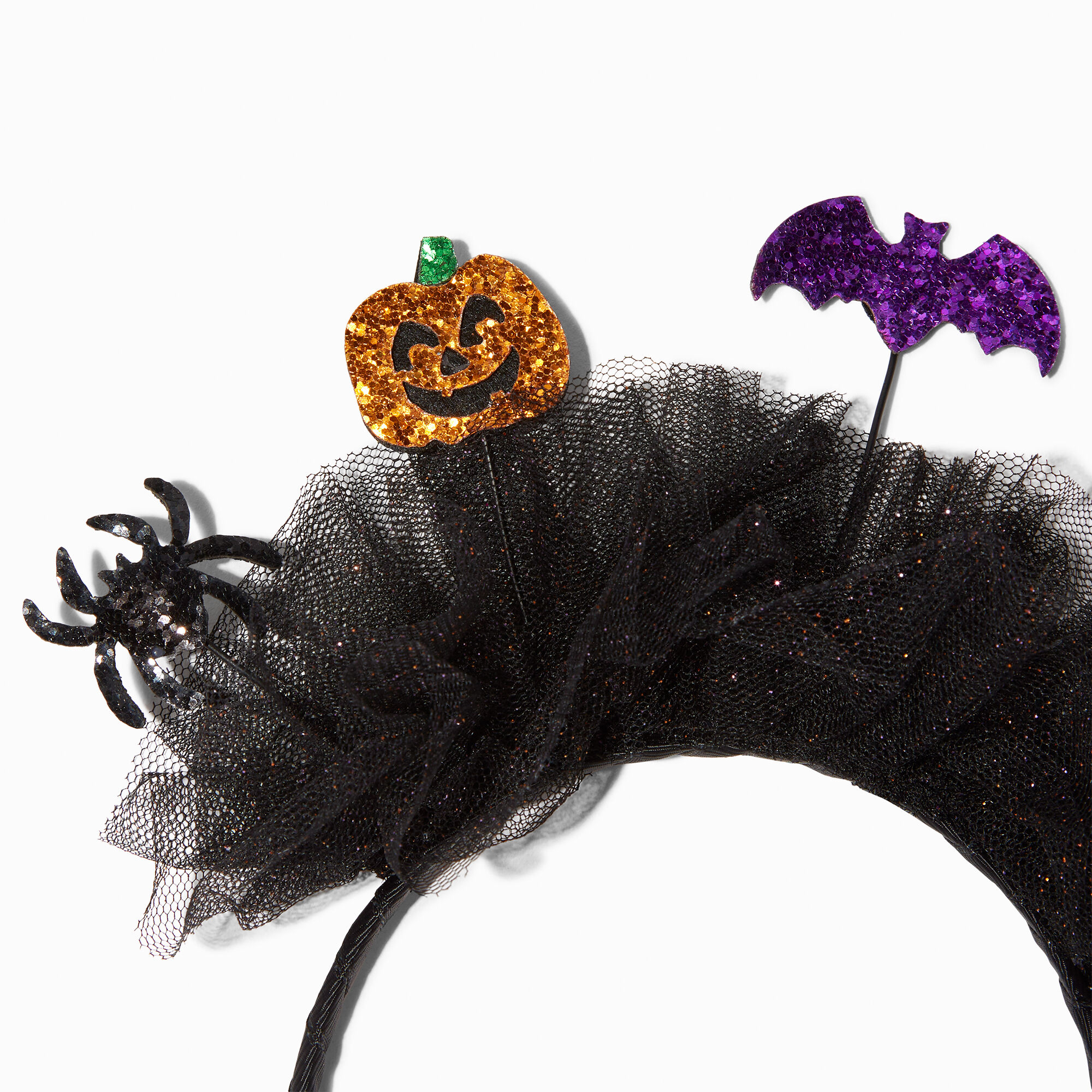 Halloween Icons Black Tulle Headband,