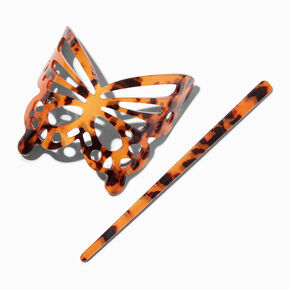 Natural Tortoiseshell Butterfly Acrylic Hair Pin,