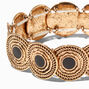 Gold-tone &amp; Black Enamel Coin Stretch Bracelet,