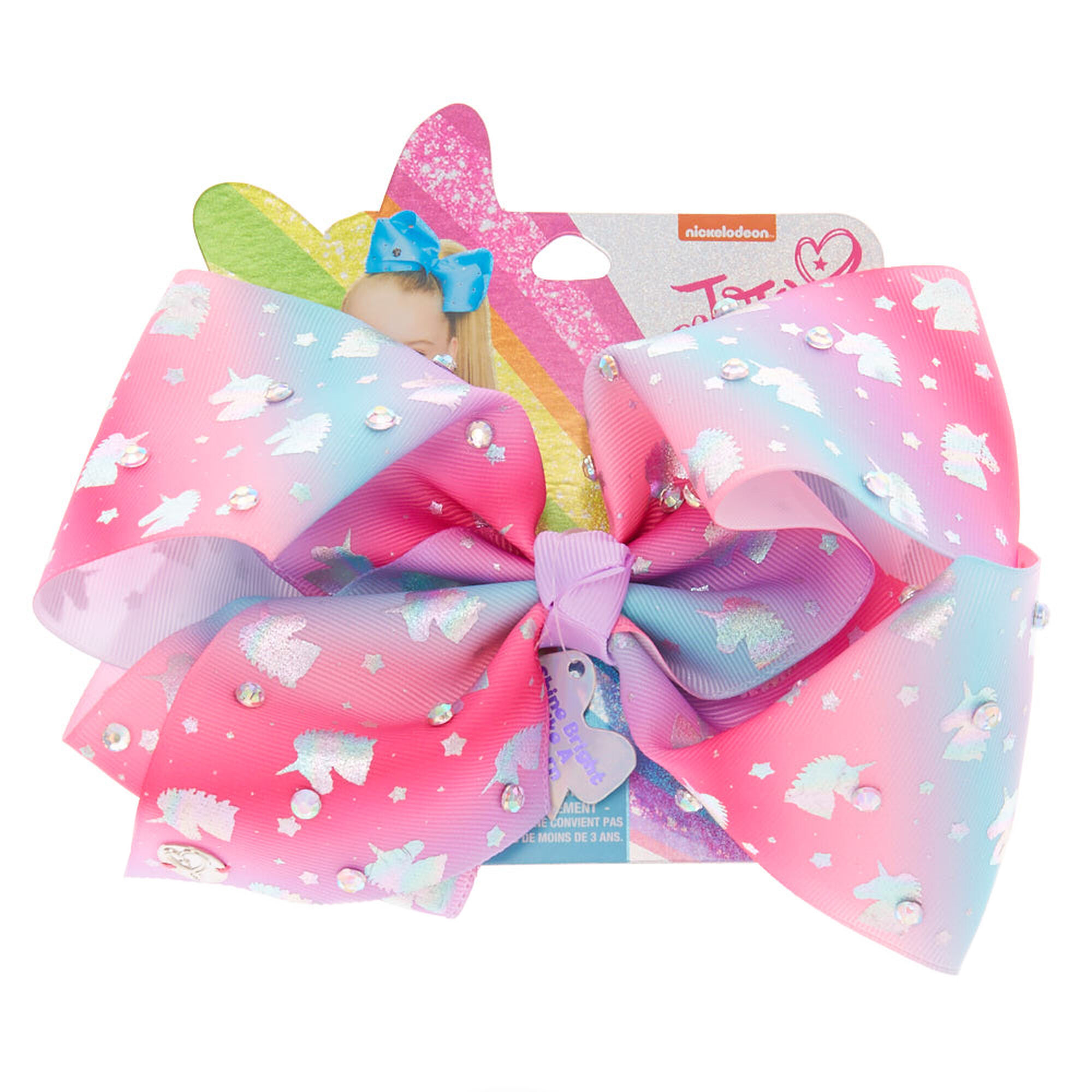 Jojo Siwa Large Shine Bright Like A Unicorn Hair Bow Pink