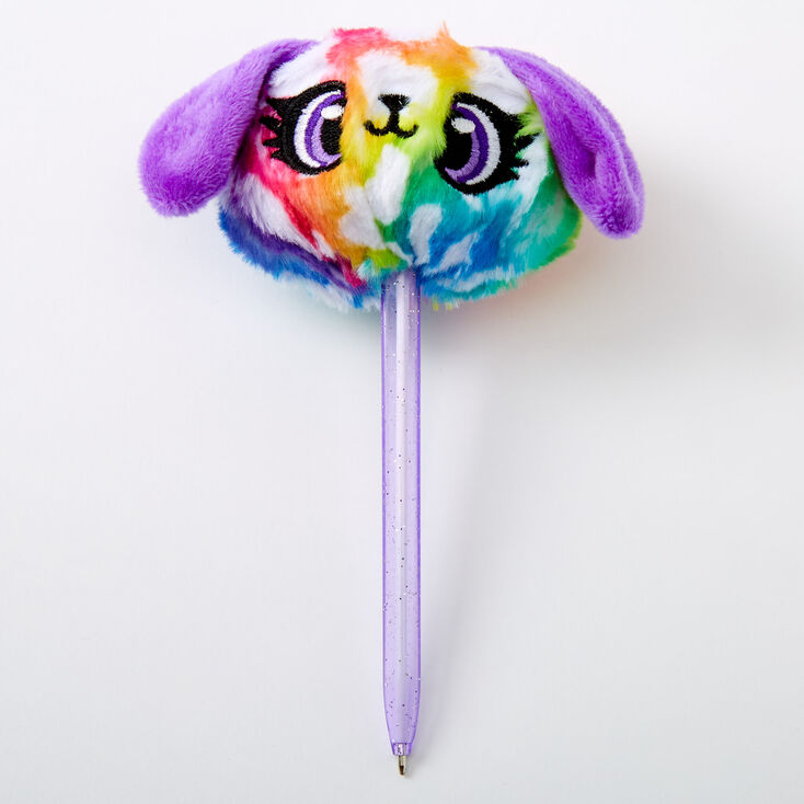 Claire's Stylo en peluche arc-en-ciel Dottie le chiot