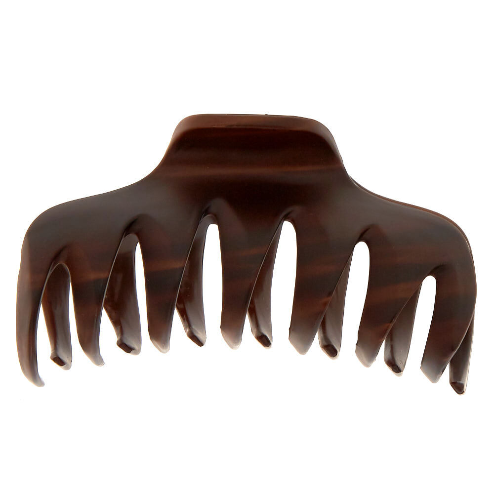 Grande pince à cheveux en bois d'imitation - Marron,