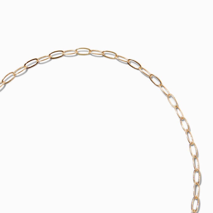 Gold-tone Puffy Heart Long Pendant Necklace ,