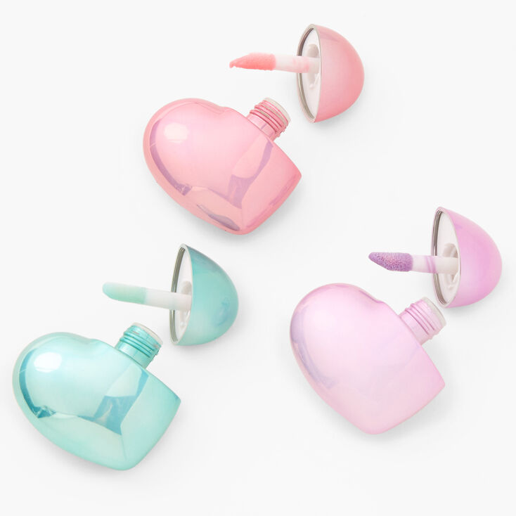 Pastel Hearts Lip Gloss Set - 3 Pack,