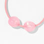Frosted Light Pink Beaded Hair Ties - 2 Pack,