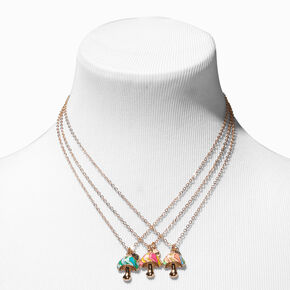 Best Friends Groovy Mushroom Pendant Necklaces - 3 Pack,